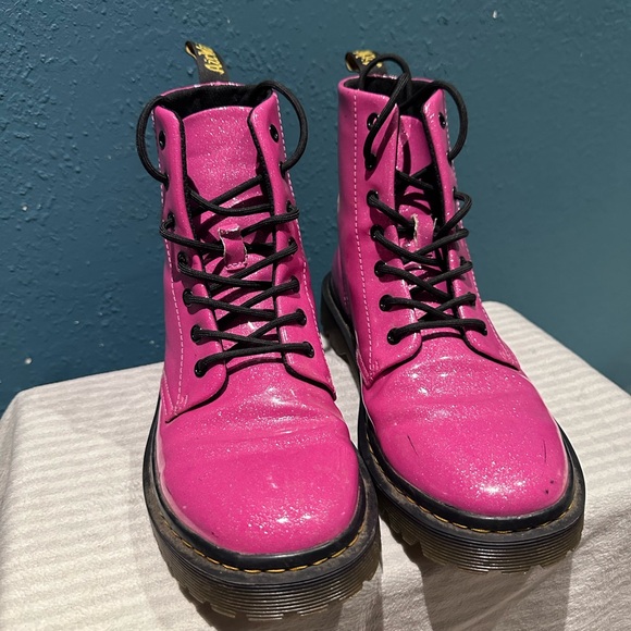 Dr. Martens Shimmering Pink Women's Boots - Picture 1 of 7